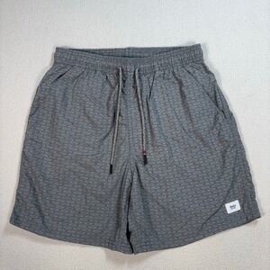 Katin Hybrid Mesh Lined Swim Shorts Men S Gray Geometric Pocket Drawstring Nylon
